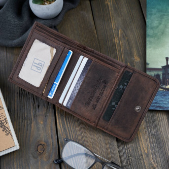 ZESTAW DLA NIEJ ZUP-64-BR: PORTFEL ZE SKÓRY T-11 I ETUI NA KLUCZE T-51