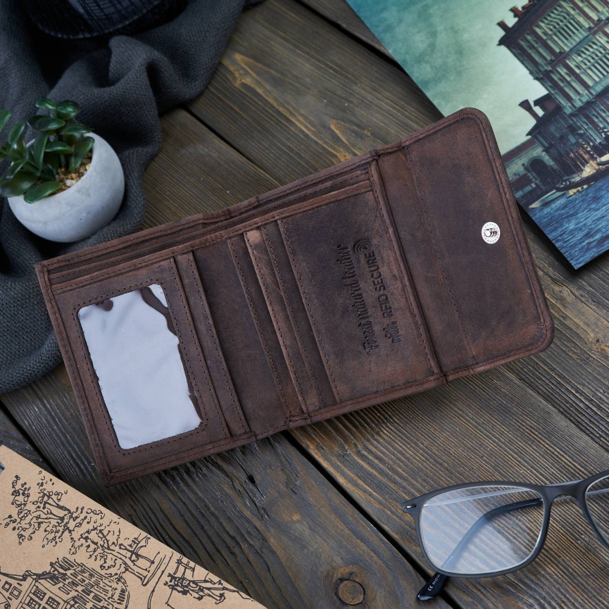 ZESTAW DLA NIEJ ZUP-64-BR: PORTFEL ZE SKÓRY T-11 I ETUI NA KLUCZE T-51