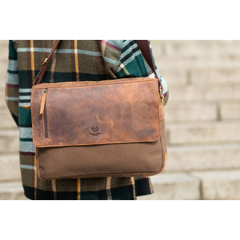 BRĄZOWA TORBA MĘSKA NA RAMIĘ T-20-BR PAOLO PERUZZI