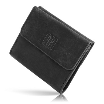 PORTFEL DAMSKI SKÓRZANY VINTAGE RETRO T-11-BL