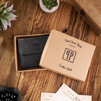 PORTFEL DAMSKI SKÓRZANY VINTAGE RETRO T-11-BL