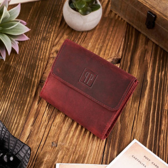 PORTFEL DAMSKI SKÓRZANY VINTAGE RETRO T-11-RD