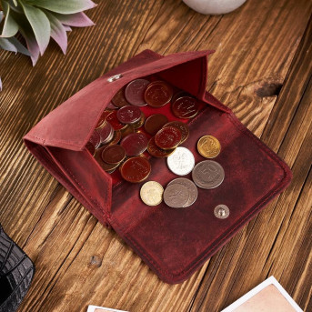 PORTFEL DAMSKI SKÓRZANY VINTAGE RETRO T-11-RD