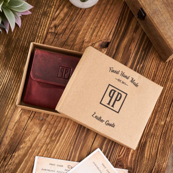 PORTFEL DAMSKI SKÓRZANY VINTAGE RETRO T-11-RD