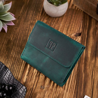 PORTFEL DAMSKI SKÓRZANY VINTAGE RETRO T-11-GR