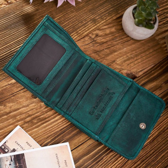 PORTFEL DAMSKI SKÓRZANY VINTAGE RETRO T-11-GR