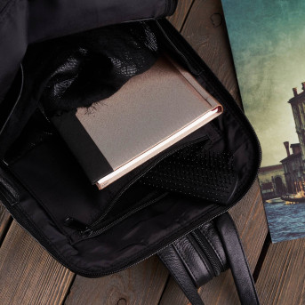 CZARNY PLECAK DAMSKI SKÓRA NATURALNA PAOLO PERUZZI T-73-BL