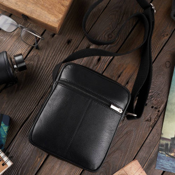 SKÓRZANA TORBA SASZETKA MĘSKA NA RAMIĘ PAOLO PERUZZI  T-74-BL