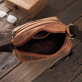 SASZETKA TORBA MĘSKA ZE SKÓRY NATURALNEJ VINTAGE PAOLO PERUZZI T-74-HBR