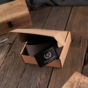 BRĄZOWY PASEK PARCIANY DO JEANSÓW PAOLO PERUZZI  PW-26-105