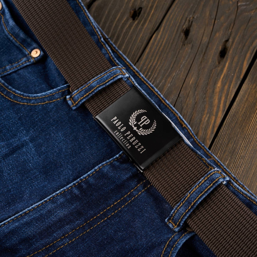 BRĄZOWY PASEK PARCIANY DO JEANSÓW PAOLO PERUZZI  PW-26-105