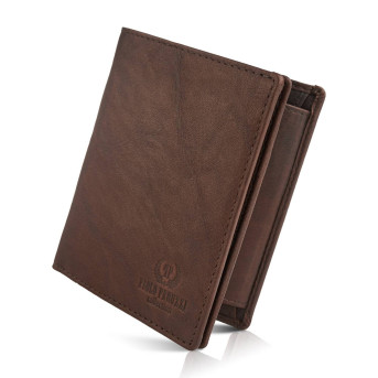 PORTFEL MĘSKI SKÓRA NATURALNA RFID PAOLO PERUZZI IN-33-BR