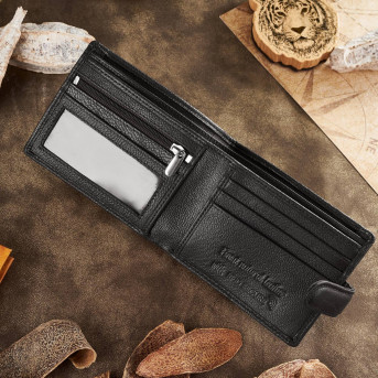 CZARNY SKÓRZANY PORTFEL MĘSKI RFID PAOLO PERUZZI T-77-BL