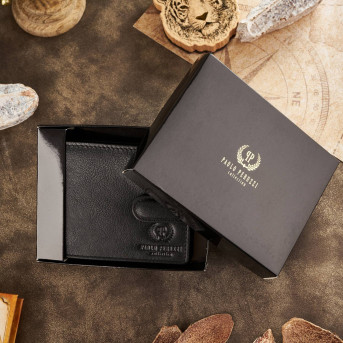 CZARNY SKÓRZANY PORTFEL MĘSKI RFID PAOLO PERUZZI T-77-BL