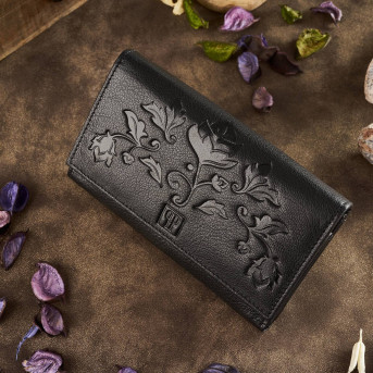 CZARNY SKÓRZANY PORTFEL DAMSKI PAOLO PERUZZI T-45-BL