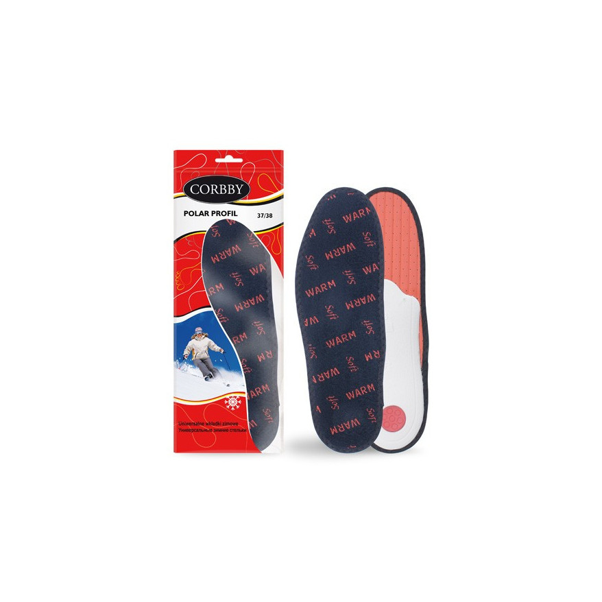 ZIMOWE WKŁADKI DO BUTÓW ORTOPEDYCZNE POLAR PROFIL CORBBY R. 45/46