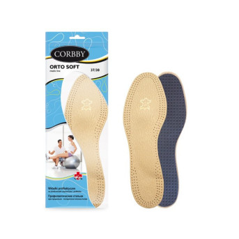 SKÓRZANE WKŁADKI DO BUTÓW NA PŁASKOSTOPIE CORBBY R. 44
