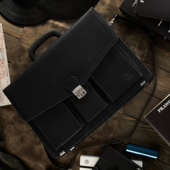 TECZKA MĘSKA ZE SKÓRY NATURALNEJ VINTAGE PAOLO PERUZZI T-80-HBL