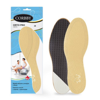 WKŁADKI DO BUTÓW SKÓRZANE PRONUJĄCE Z KLINEM CORBBY R. 40
