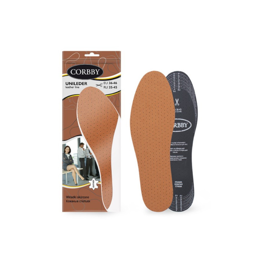 SKÓRZANE WKŁADKI LATEKSOWE DO WYCINANIA KOMFORTOWE UNILEDER CORBBY R. 36/46