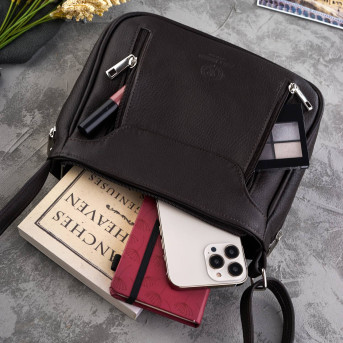 SKÓRZANA LISTONOSZKA DAMSKA NA RAMIĘ PAOLO PERUZZI Z-52-BR