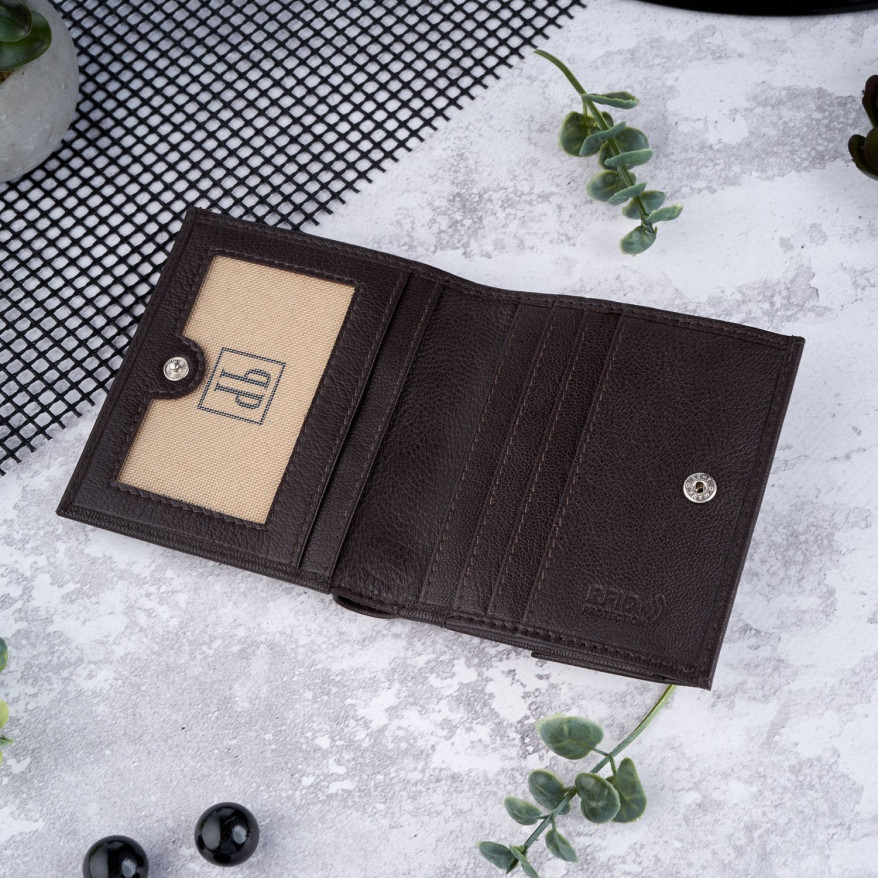 BRĄZOWY SKÓRZANY PORTFEL DAMSKI PAOLO PERUZZI IN-28-BR