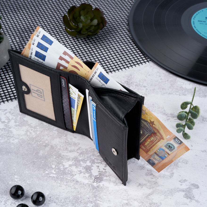 CZARNY SKÓRZANY PORTFEL DAMSKI PAOLO PERUZZI IN-28-BL