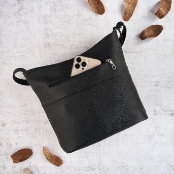 SKÓRZANA TOREBKA DAMSKA PAOLO PERUZZI Z-53-BL