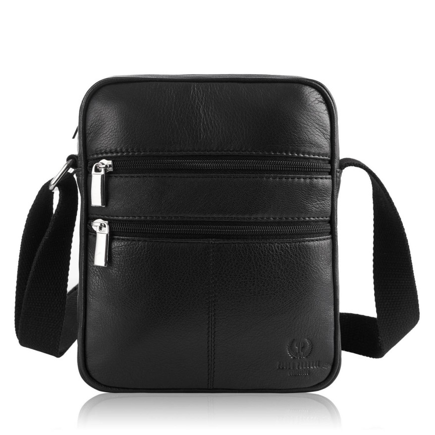 Zestaw prezentowy dla niego ZUP-76-BL SASZETKA MĘSKA NA RAMIĘ T-74 I SKÓRZANY PORTFEL MĘSKI T-79