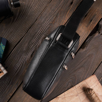 Zestaw prezentowy dla niego ZUP-76-BL SASZETKA MĘSKA NA RAMIĘ T-74 I SKÓRZANY PORTFEL MĘSKI T-79