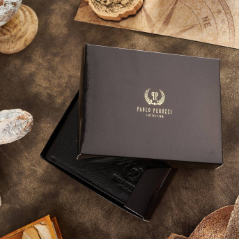 Zestaw prezentowy dla niego ZUP-76-BL SASZETKA MĘSKA NA RAMIĘ T-74 I SKÓRZANY PORTFEL MĘSKI T-79