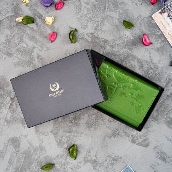 ZIELONY PORTFEL DAMSKI ZE SKÓRY NATURALNEJ PAOLO PERUZZI T-45-GR