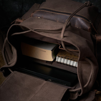 ZESTAW PREZENTOWY ZUP-79-BR PLECAK MĘSKI T-37-BR I PORTFEL SKÓRZANY T-13-BR