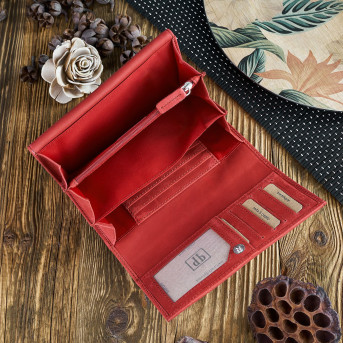 CZERWONY PORTFEL DAMSKI SKÓRZANY PAOLO PERUZZI IN-57-RD