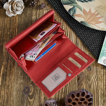 CZERWONY PORTFEL DAMSKI SKÓRZANY PAOLO PERUZZI IN-57-RD