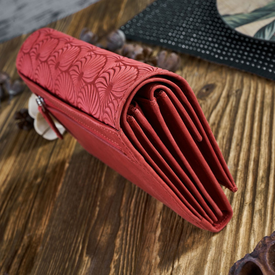 CZERWONY PORTFEL DAMSKI SKÓRZANY PAOLO PERUZZI IN-57-RD