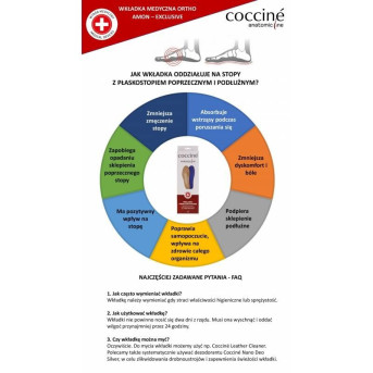 WKŁADKI DO BUTÓW MEDYCZNE COCCINE ORTHO AMON rozm. 45-46