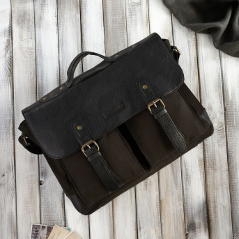 CZARNA TORBA MĘSKA NA RAMIĘ ZE SKÓRY WEGAŃSKIEJ PAOLO PERUZZI E-07-BL