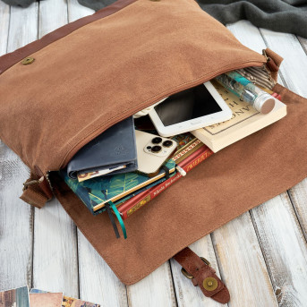 TORBA MĘSKA NA RAMIĘ I DO RĘKI BRĄZOWA PAOLO PERUZZI E-09-BR