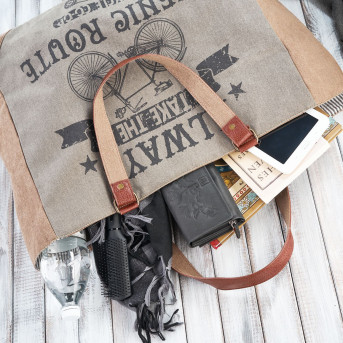 TOREBKA DAMSKA NA RAMIĘ Z NADRUKIEM DUŻA A4 PAOLO PERUZZI E-13-MC