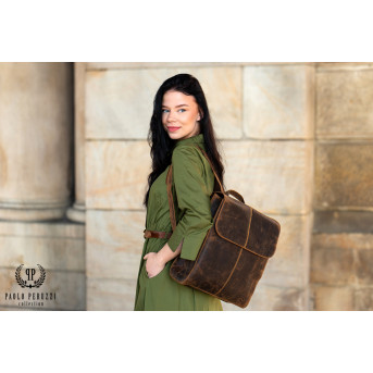 SKÓRZANY PLECAK DAMSKI A4 PAOLO PERUZZI T-72-HBR