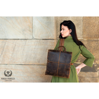 SKÓRZANY PLECAK DAMSKI A4 PAOLO PERUZZI T-72-HBR