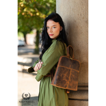 SKÓRZANY PLECAK DAMSKI PAOLO PERUZZI T-73-HBR