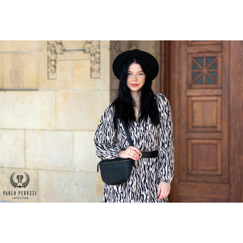 SKÓRZANA SASZETKA NA PAS VINTAGE PAOLO PERUZZI T-36-BL