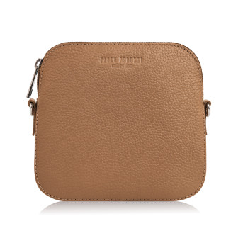 TOREBKA DAMSKA NA RAMIĘ MAŁA SKÓRZANA KONIAKOWA IN-61-CG PAOLO PERUZZI Torebka damska listonoszka