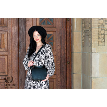 SKÓRZANA TOREBKA DAMSKA NA RAMIĘ PAOLO PERUZZI T-39-BL