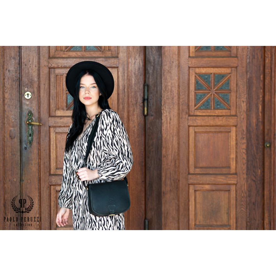 SKÓRZANA TOREBKA DAMSKA NA RAMIĘ PAOLO PERUZZI T-39-BL