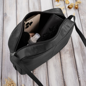 LISTONOSZKA DAMSKA SKÓRZANA NA RAMIĘ CZARNA PAOLO PERUZZI IN-62-BL