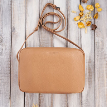 LISTONOSZKA DAMSKA NA RAMIĘ ZE SKÓRY KONIAKOWA PAOLO PERUZZI IN-62-CG