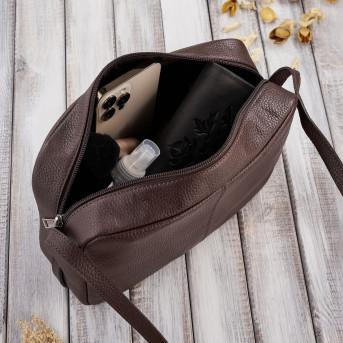 LISTONOSZKA DAMSKA SKÓRZANA NA RAMIĘ BRĄZOWA PAOLO PERUZZI IN-62-BR